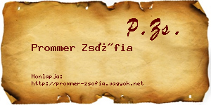 Prommer Zsófia névjegykártya