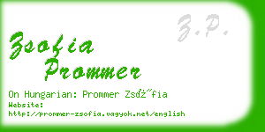zsofia prommer business card